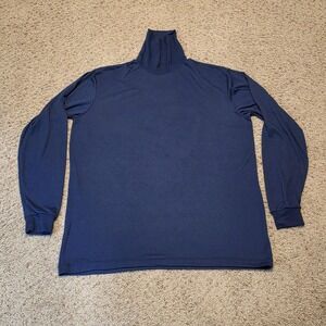 Vintage Cabelas Shirt Mens XL Blue Thermax Turtleneck Thermal Base Layer 90s